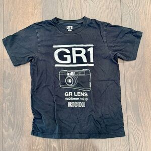 Uniqlo UT Ricoh GR1 Camera Graphic Tee, Black, Size Small